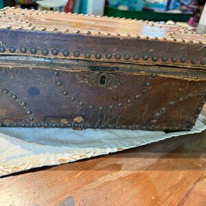 Early 19th Century THomas Moyer Leather Lock Box